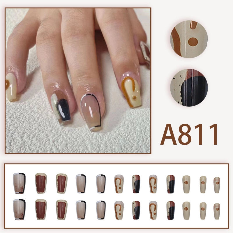 New Popular Simple Wearable Nail Patch 24 Pieces Boxed Pure Desire Style High Sense Factory Direct Sales