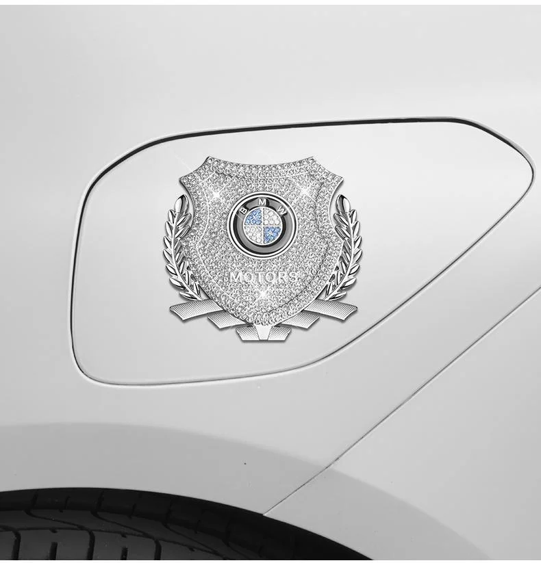 Car exterior modification rhinestone metal car emblem stickers