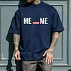 Oversize "ME VERSUS ME" Print T-shirts by Inlyline
