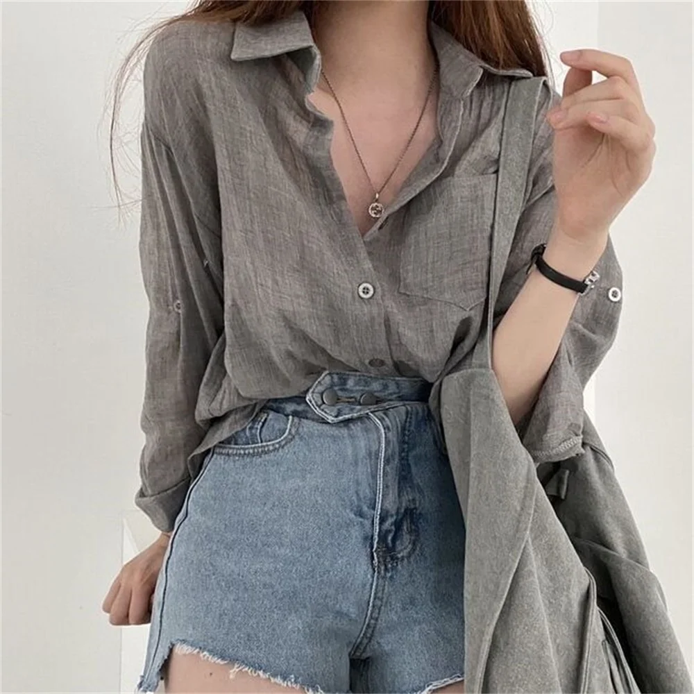 Jangj Alien Kitty 2022 Chic Women Shirts All Match New OL Full Sleeves Formal Hot Elegant Spring Light Office Lady Casual Loose Tops