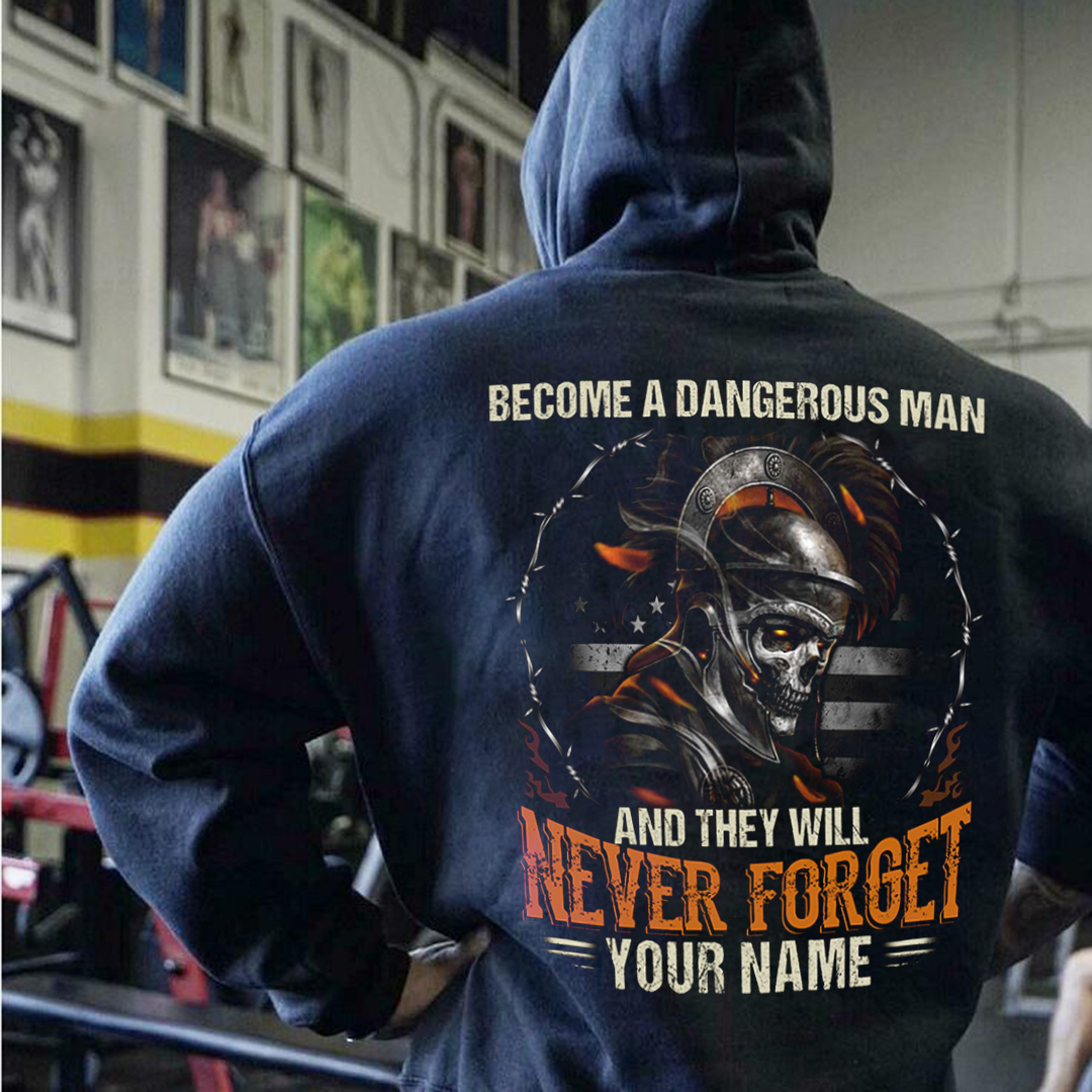 A Dangerous Man Print Men's Long Sleeve Hoodies