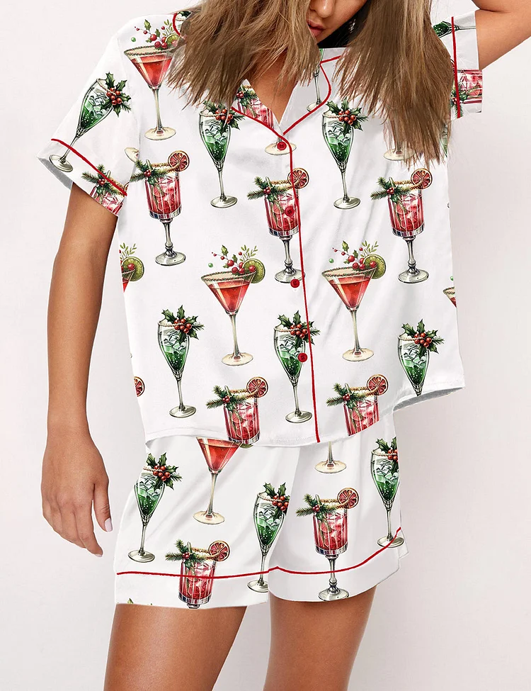 Women's Christmas Cocktail Pajama Set