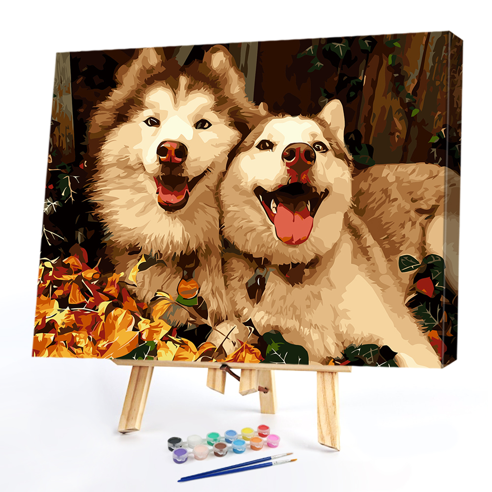 

40*50CM Paint By Numbers-Two Dogs, 501 Original