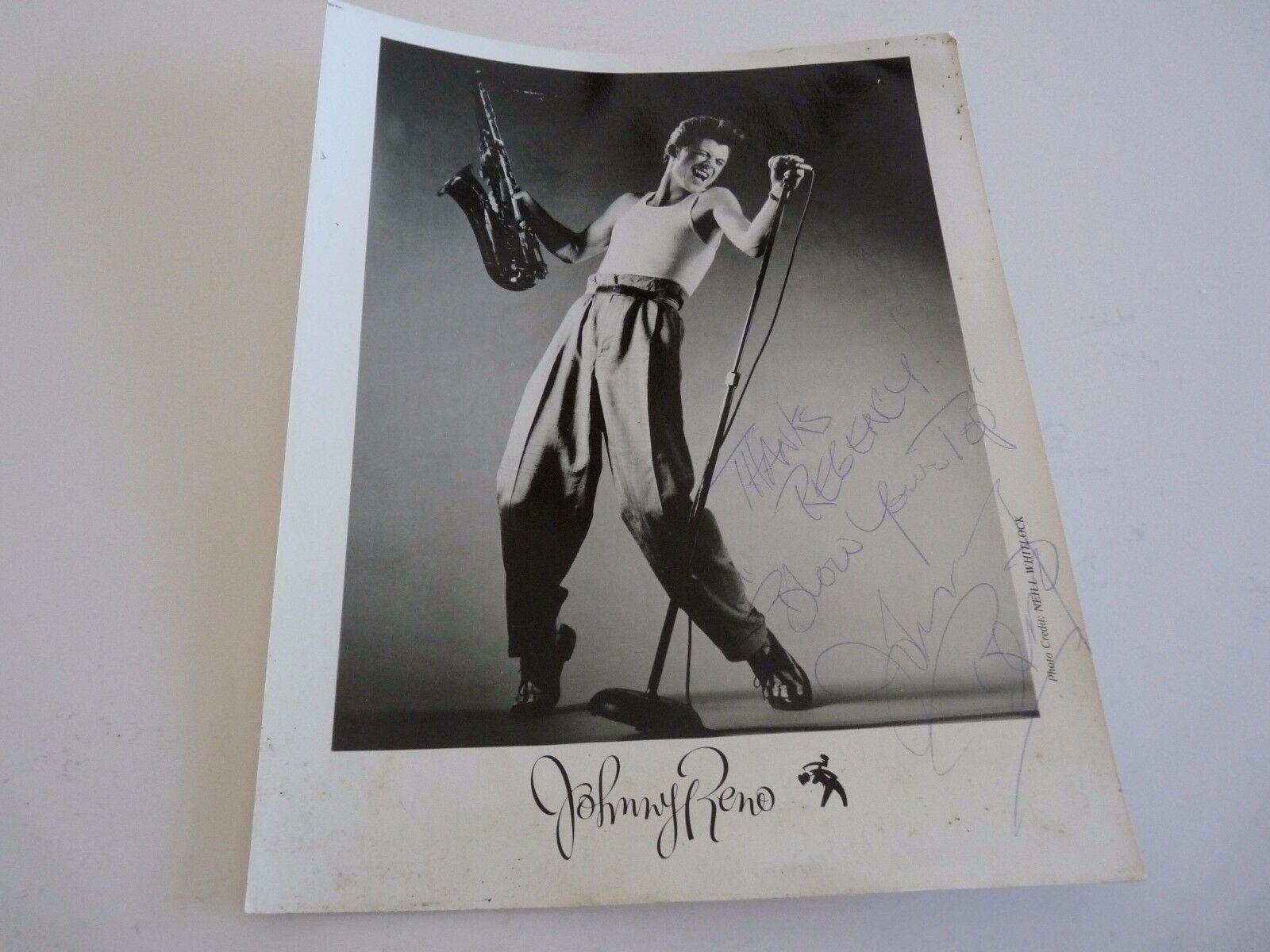 JOHNNY RENO Sax Vintage Autographed Signed 8x10 Photo Poster painting PSA Guaranteed READ