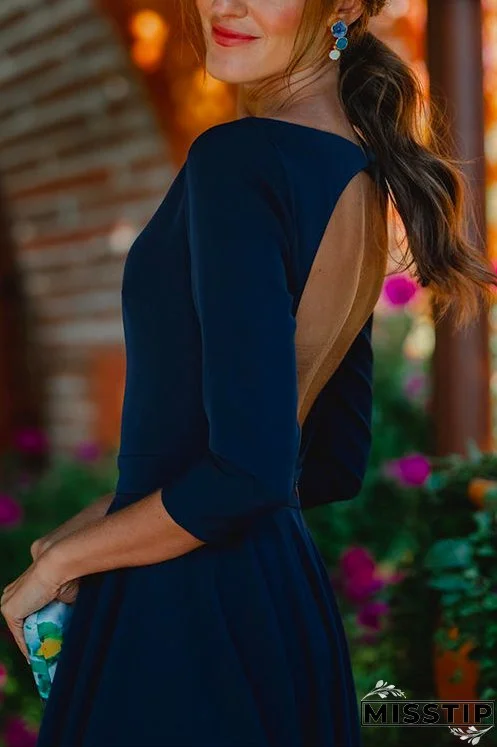 Elegant Backless High Low Hem Ruffle Swing Midi Party Dress