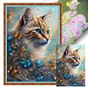 Cat Butterfly - 11CT Stamped Cross Stitch 40*60cm