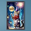 Diamond Painting -5D Round Partial AB Drill New Years Cat(35x55cm)
