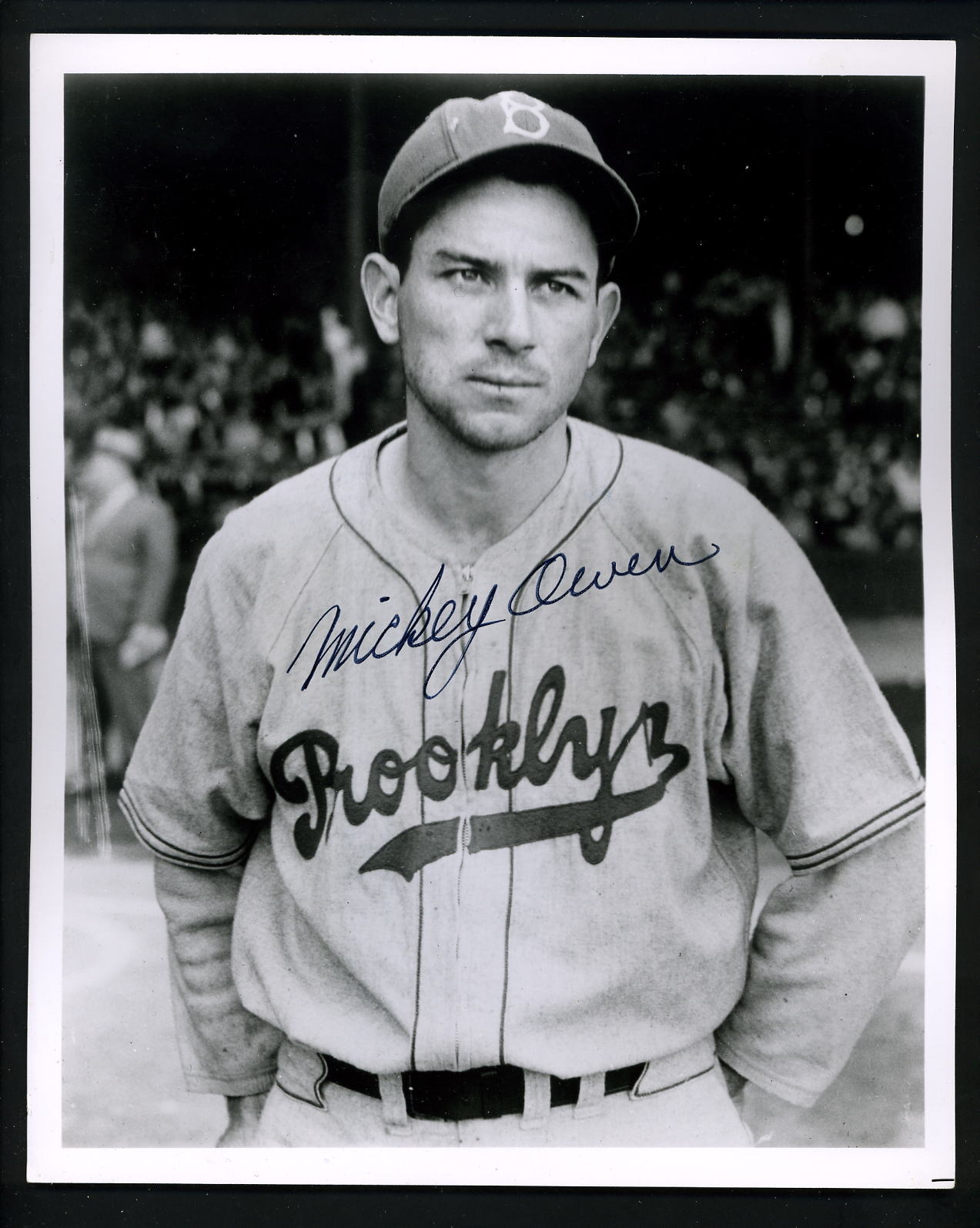 Mickey Owen Signed Autographed 8x10 Photo Poster painting Brooklyn Dodgers standing pose