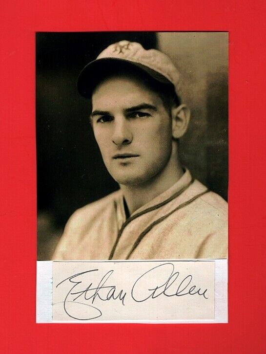 1930/32 ETHAN ALLEN-NY GIANTS AUTOGRAPHED CUT W/ GLOSSY Photo Poster painting-(d.1993)