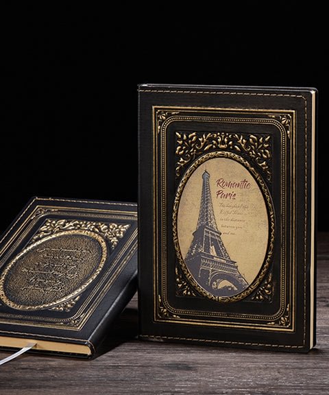 Vintage Eiffel Tower Embossed Plain Bullet Journal-Himinee.com