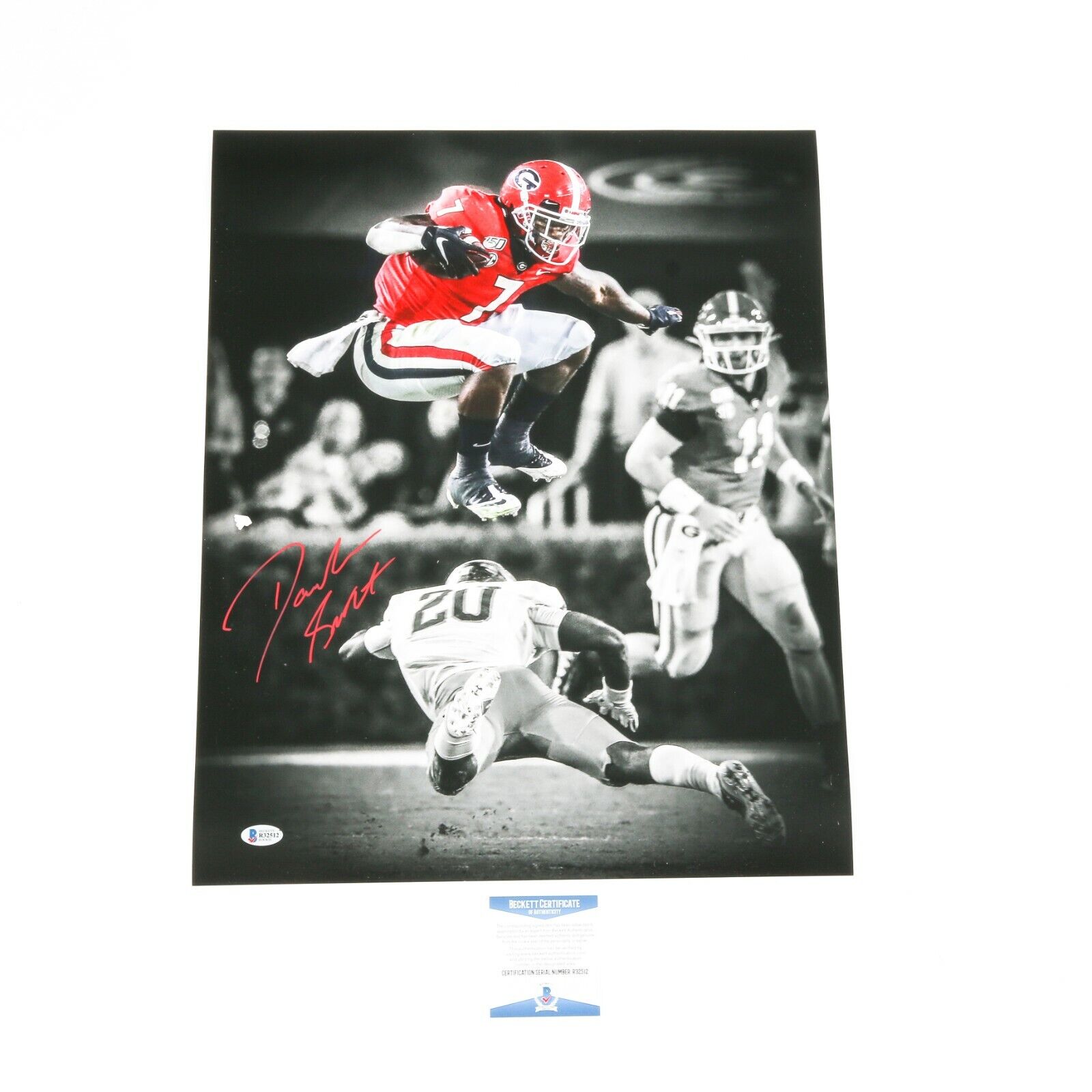 D’Andre Swift Signed 16x20 Photo Poster painting Georgia Bulldogs Signed Swift Signed NFL Draft