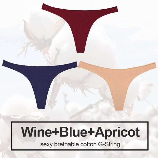 2021 Cotton Thongs Women Briefs Women's Panties Sexy Lingerie Panties Female Underpants G-String Girl Pantys M-XL 3PCS/Set