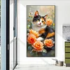 Diamond Painting - Full Round Drill - Cat and Flowers(Canvas|40*70cm)