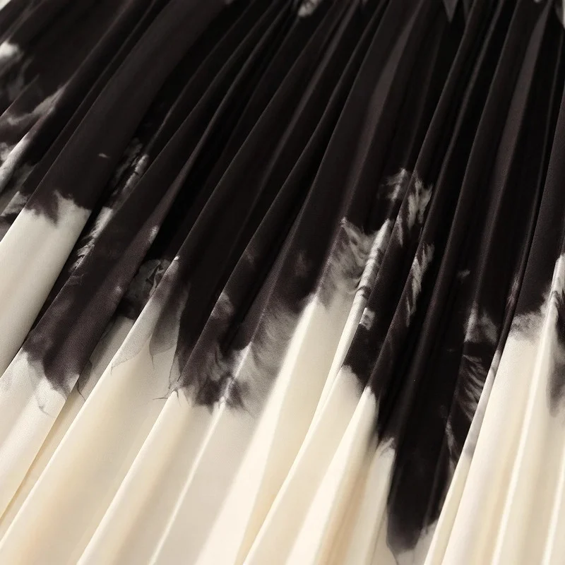 Nigikala Nigikala Color Bred Faded Bvy Dress Autumn Dress Loose Umbrella Skirt Hanging Feeling Large Skirt 2125