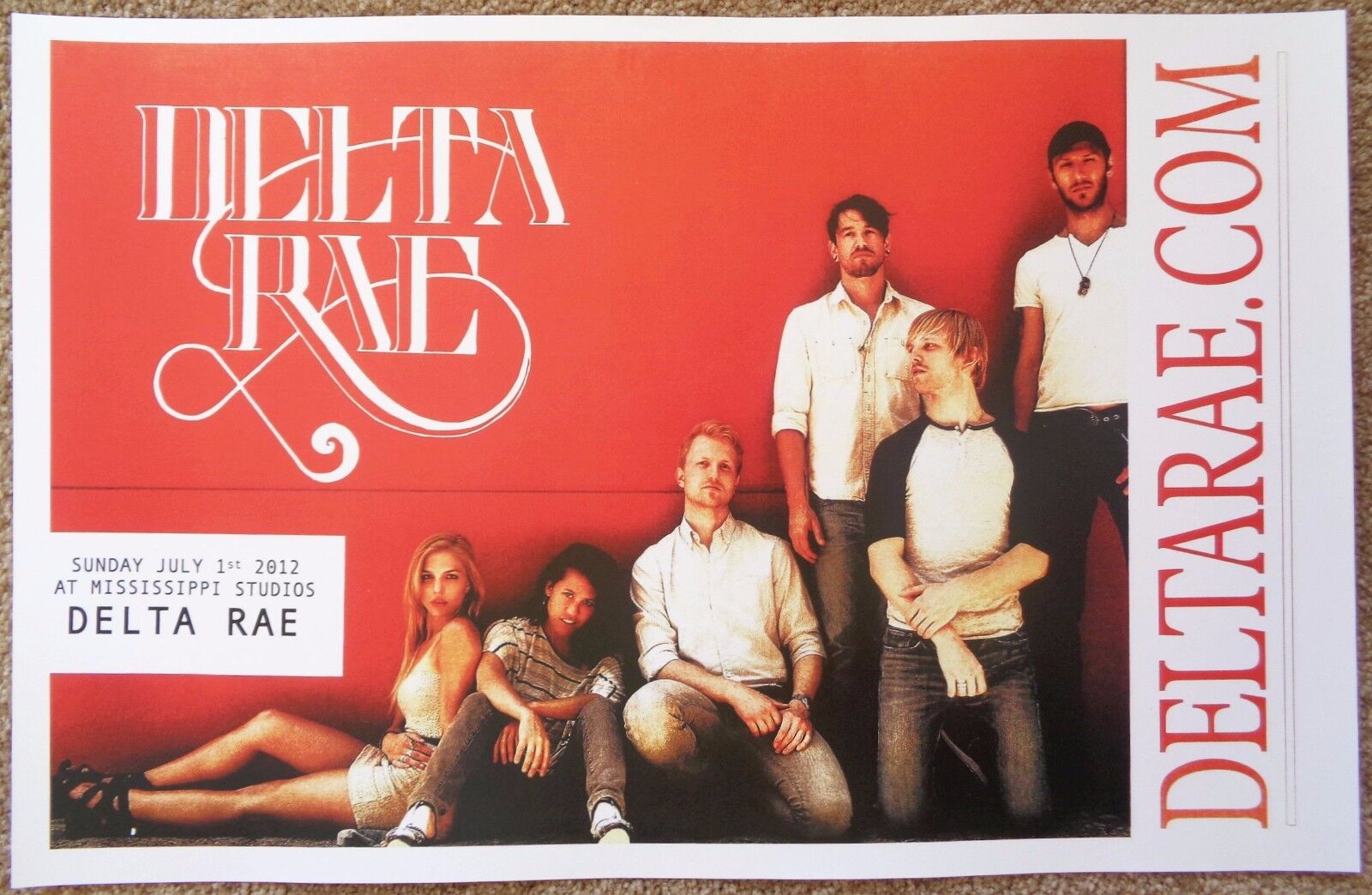 DELTA RAE 2012 Gig POSTER Portland Oregon Concert Version 2 of 2