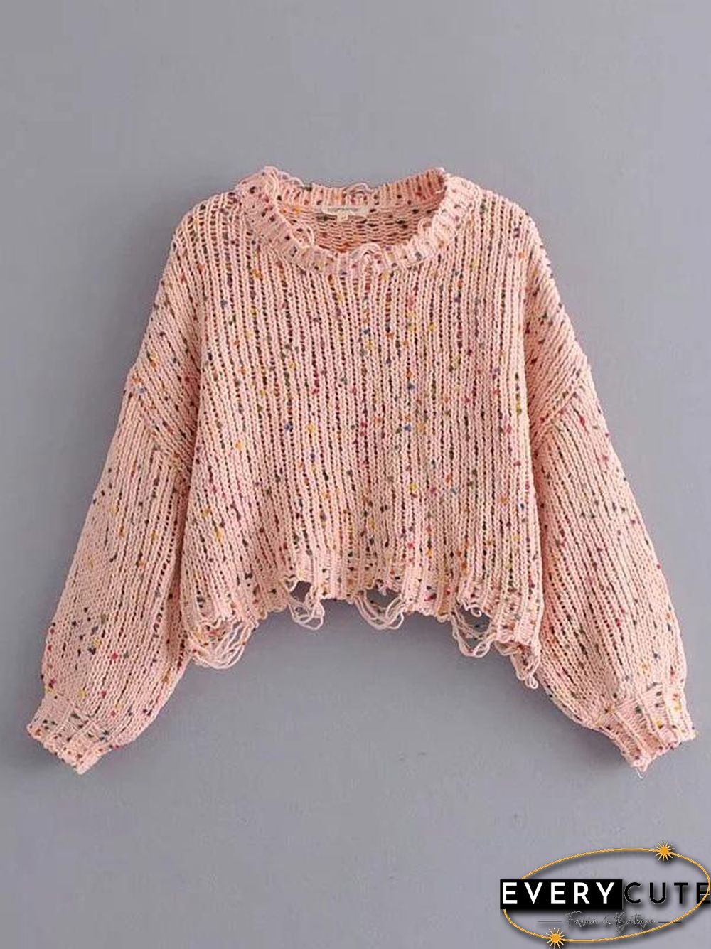 Knitting Holes Loose Sweater Tops
