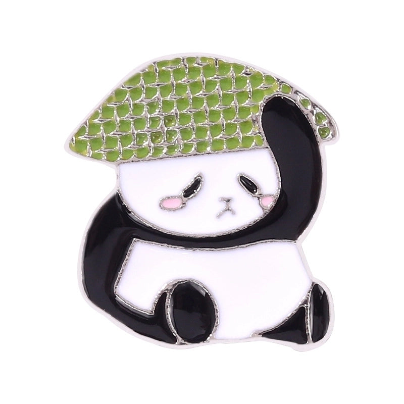 Chinoiserie Pin Panda Alloy Plating Unisex Brooches
