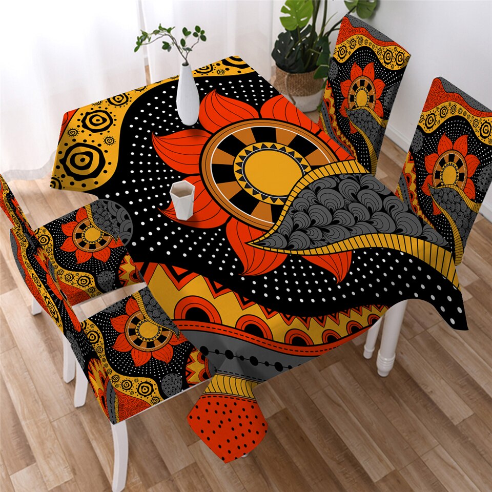 

Ethnic Flower - Tablecloth Without Chair Cover, 140*140cm, 501 Original