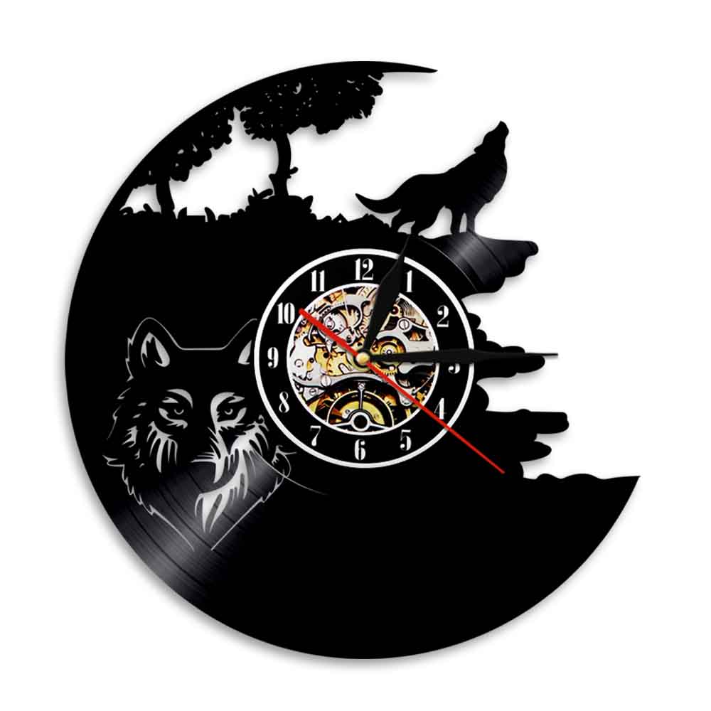 

Forest Wolf - Vinyl Record Wall Clock - Without LED, 501 Original