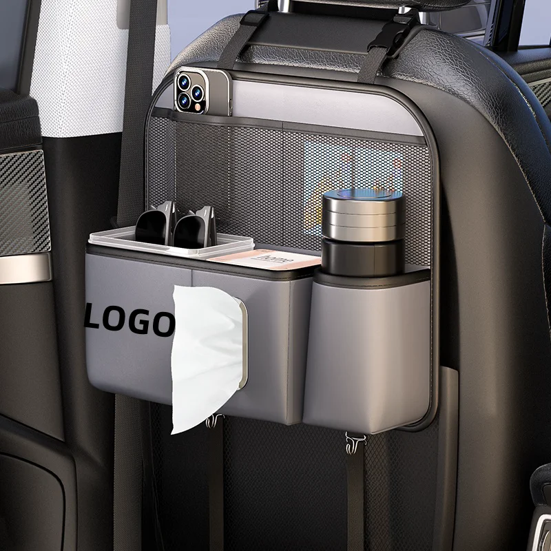 Car Trash Can Tissue Box 2-in-1 Car Seat Back Car Storage Bag