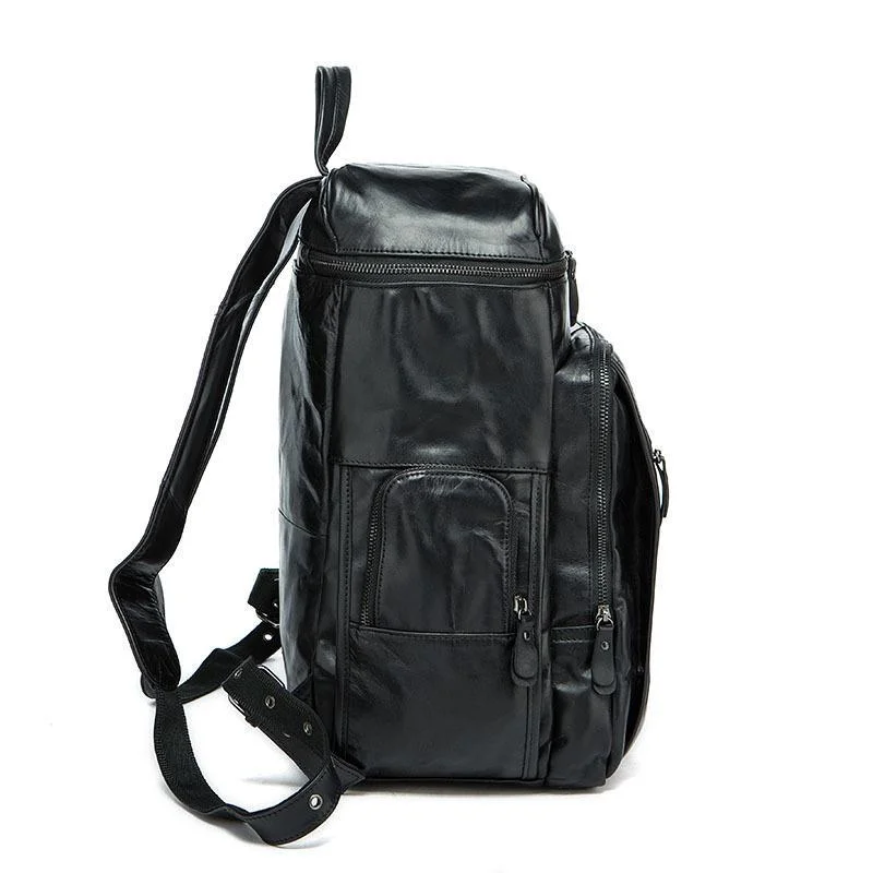 Leather Backpack Fashion School Bag Business Casual Computer Bag
