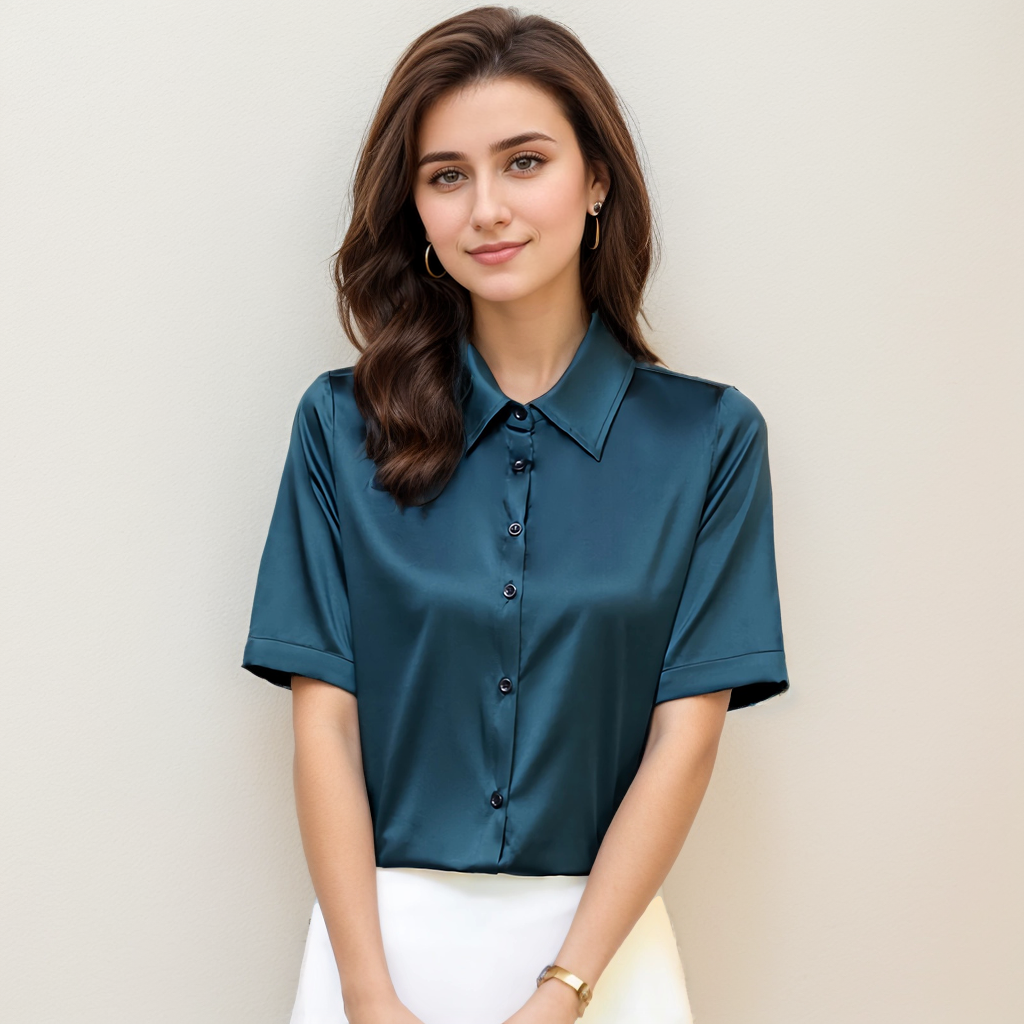 Solid Color Silk Shirt for Women REAL SILK LIFE