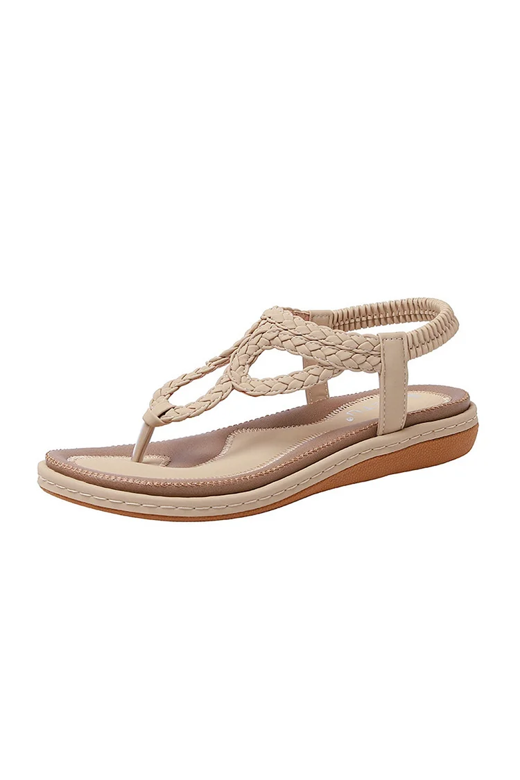 Woven Ankle Strap Thong Sandals