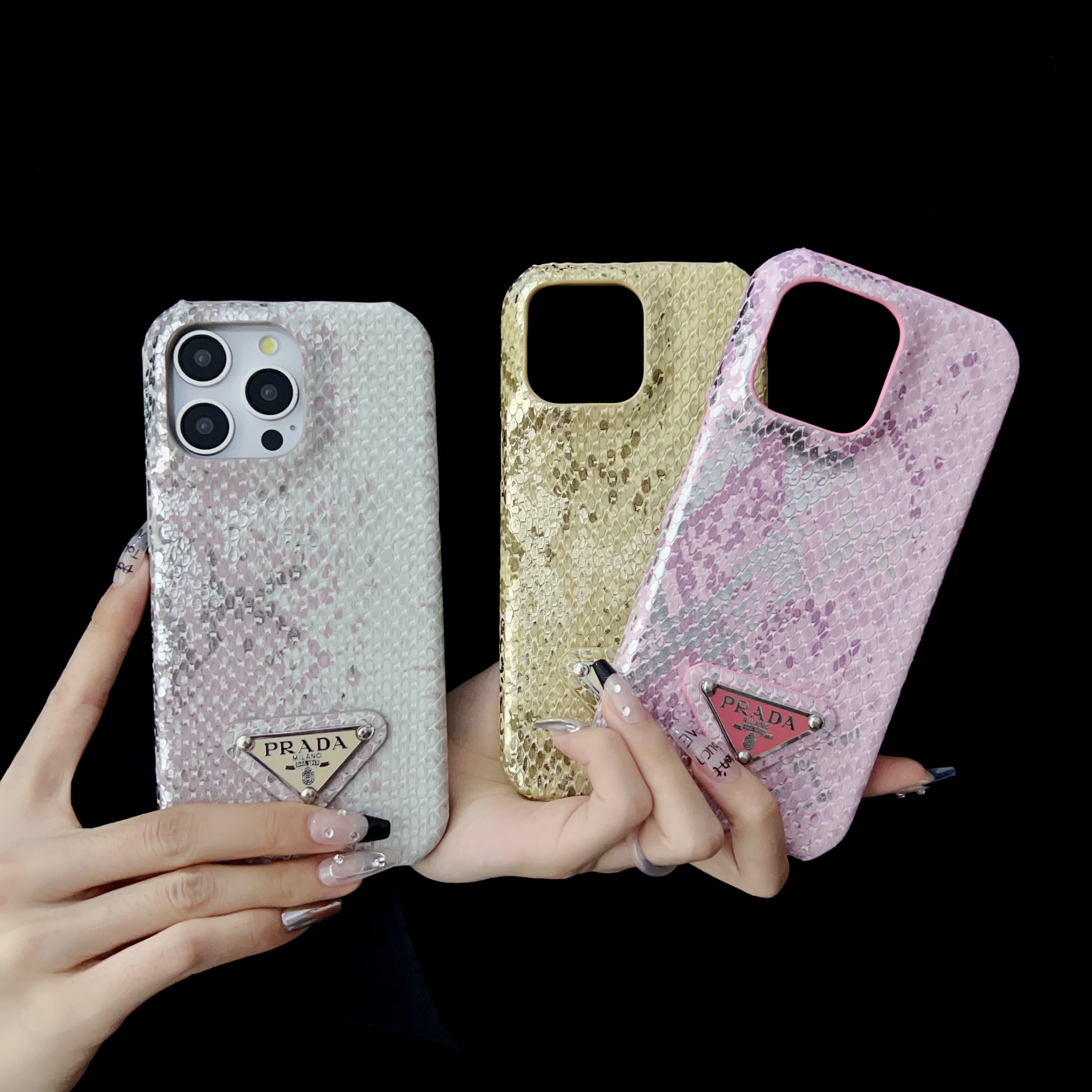 Prada Luxury Python PU Leather Apple iPhone and Samsung Galaxy Phone Case