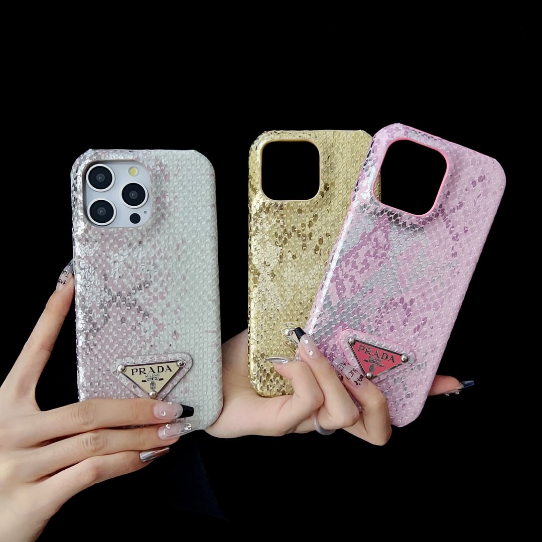 Prada Luxury Python PU Leather Apple iPhone and Samsung Galaxy Phone Case