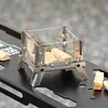 Mini Glass Observation Stand Portable Folding Outdoor Wood Stove Incense Burner