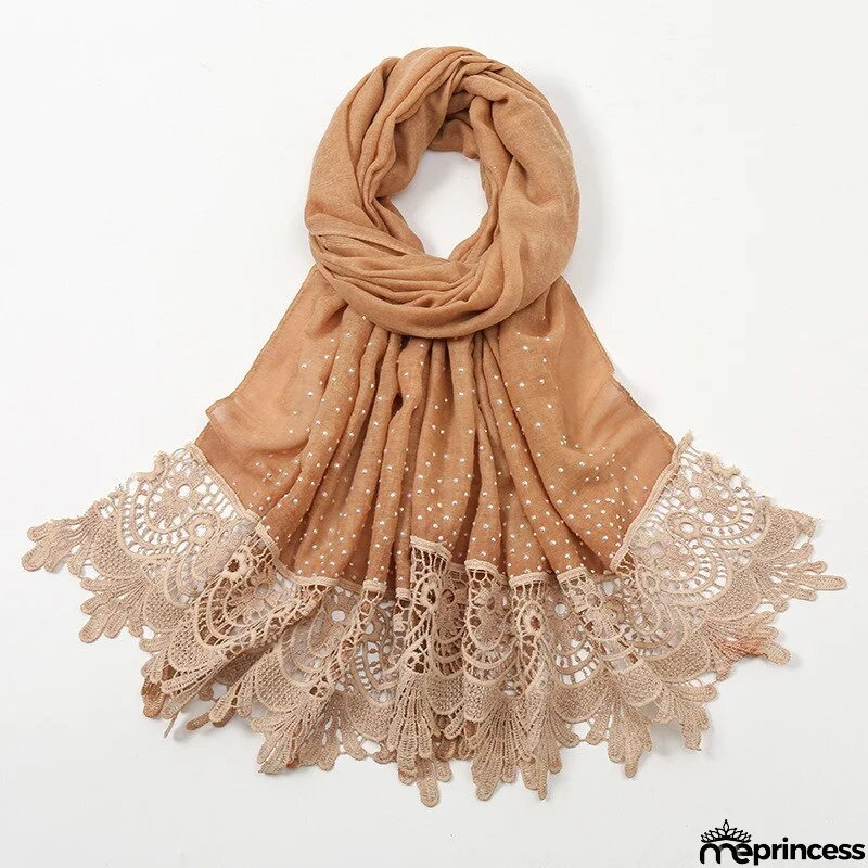 Women's Arabian Polyester Headwear Rhinestone Elegant Hijabs