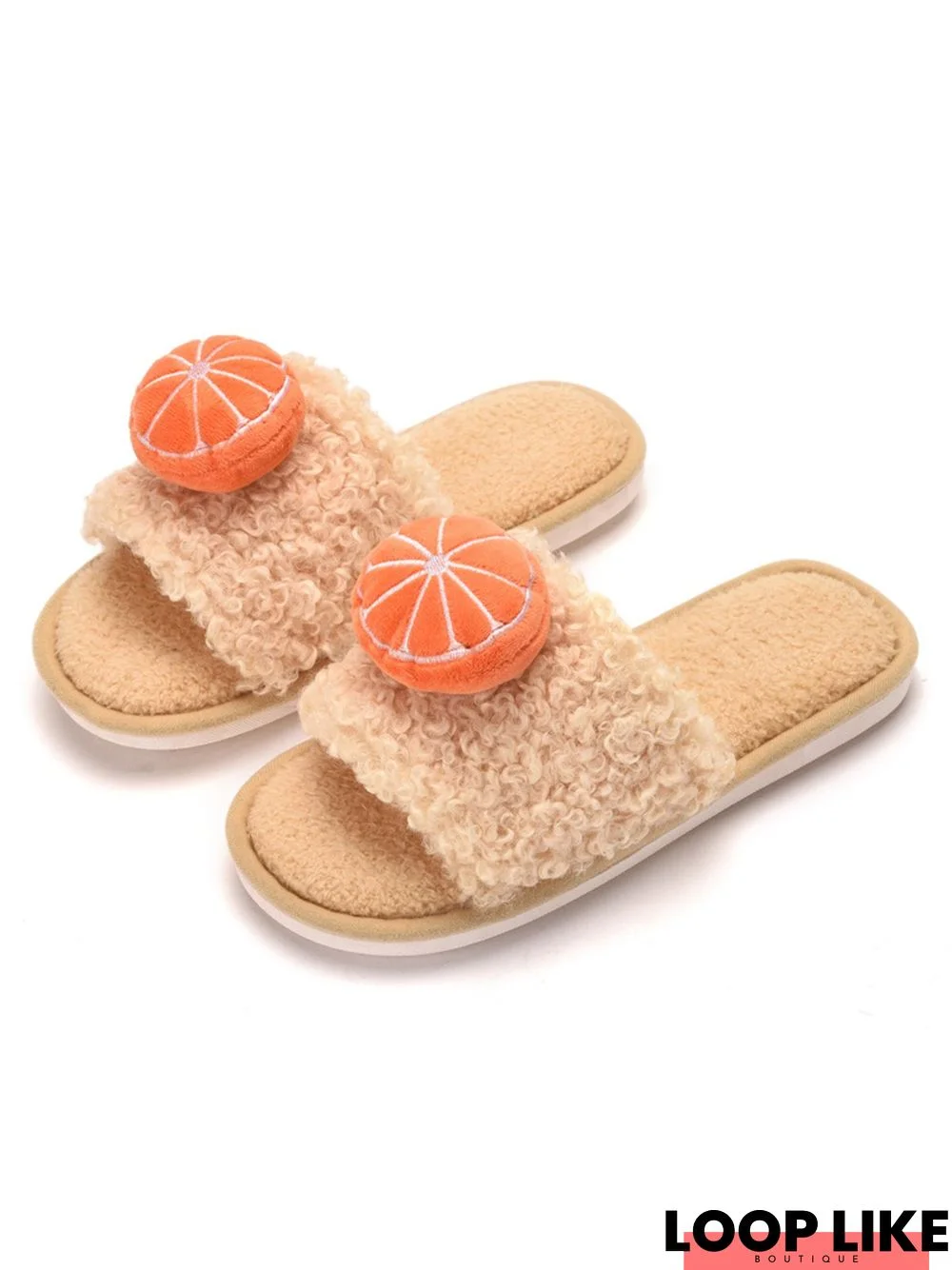 Cute Fruit Upper Plush Indoor Home Slippers