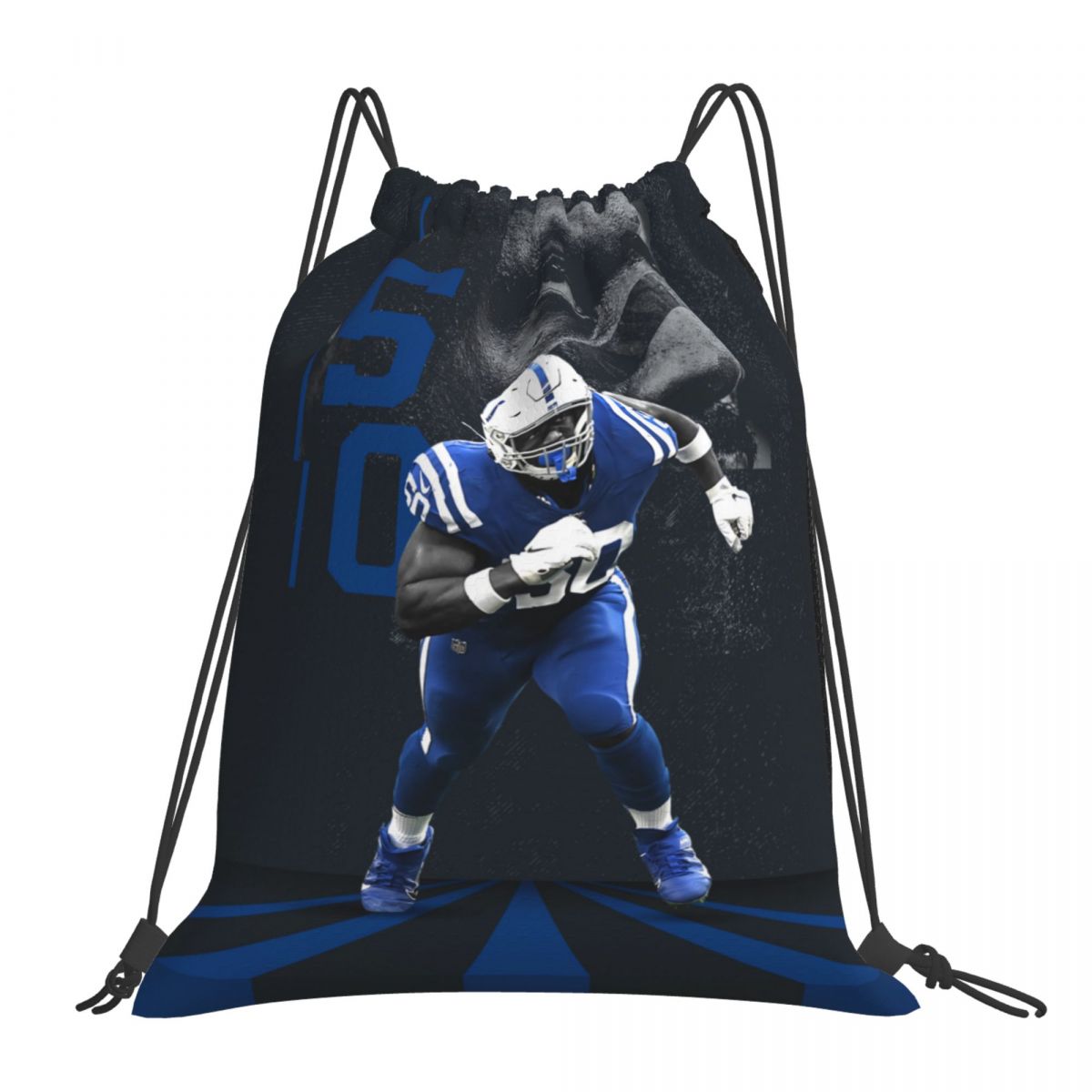 Indianapolis Colts #50 Drawstring Bags for School Gym