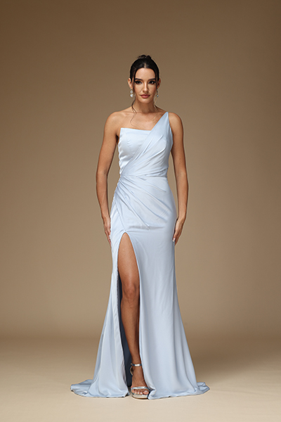 Oknass Stunning One Shoulder Sleeveless Split Prom Dress