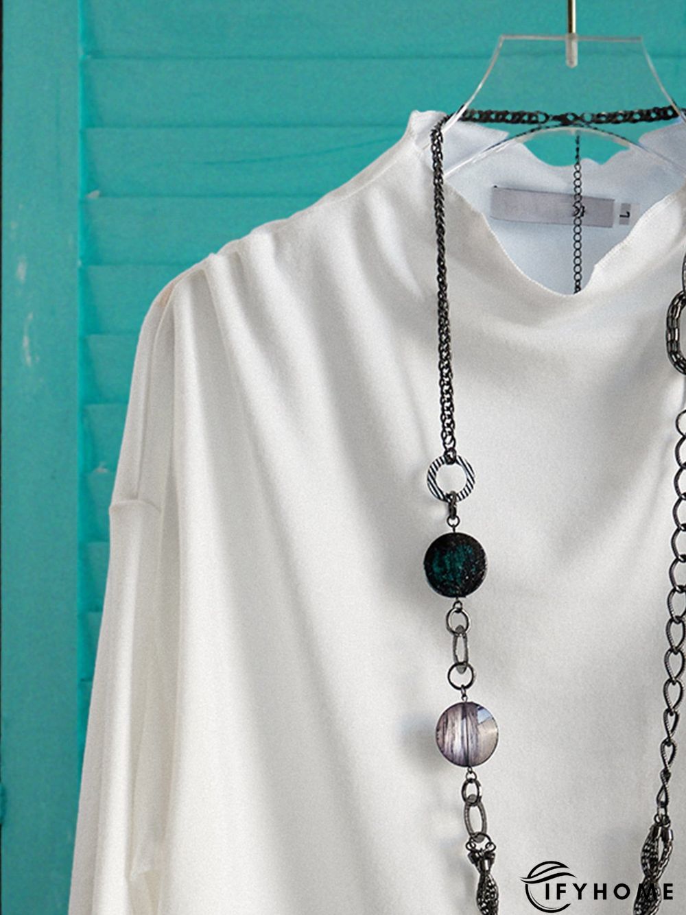 Casual Plain Boat Neck Long Sleeve Shirt | IFYHOME