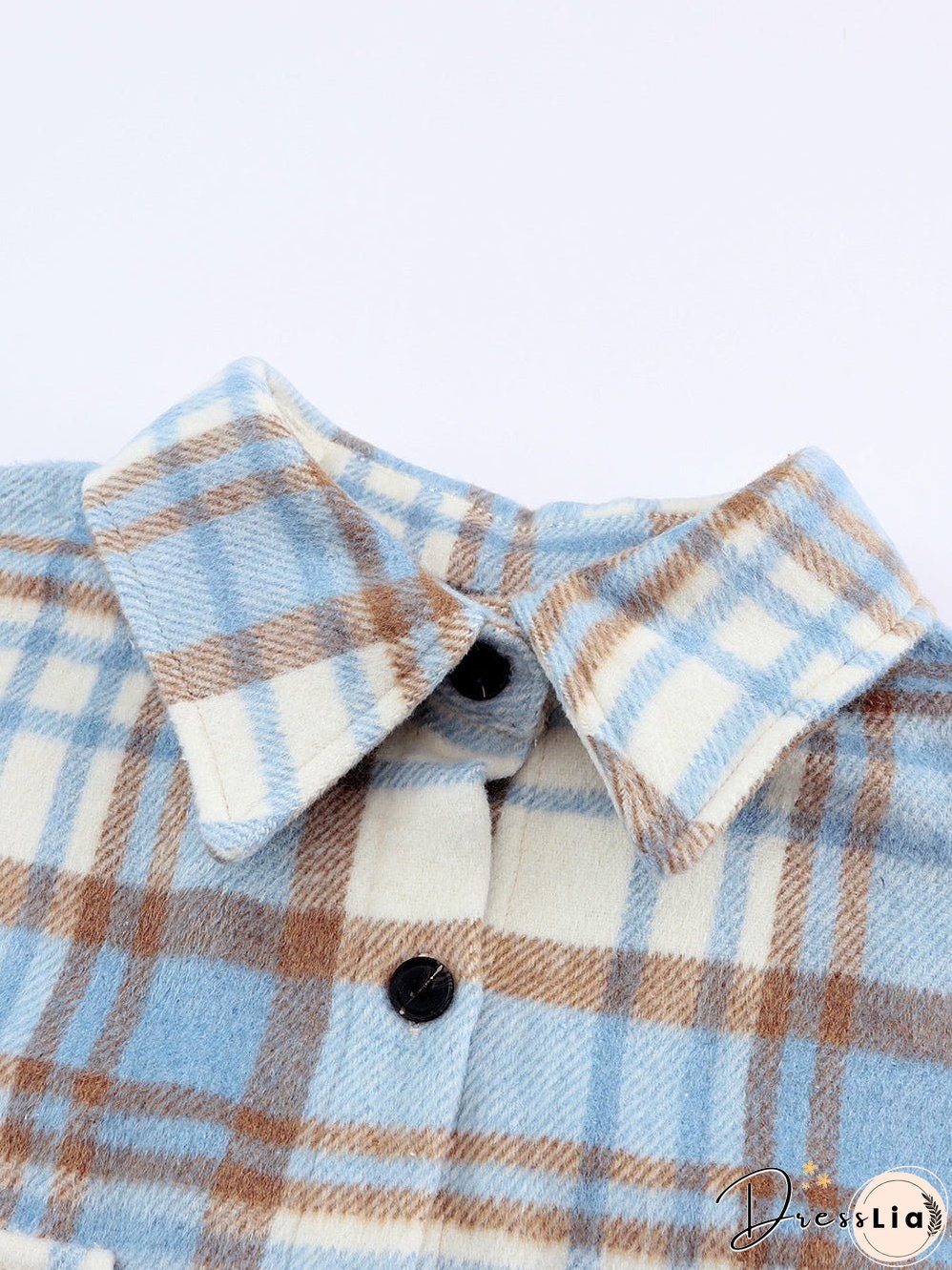 Blue and Brown Plaid Shirt