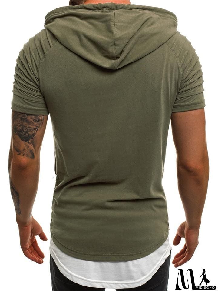 MidiSono - Men's Short Sleeve Hooded Tops