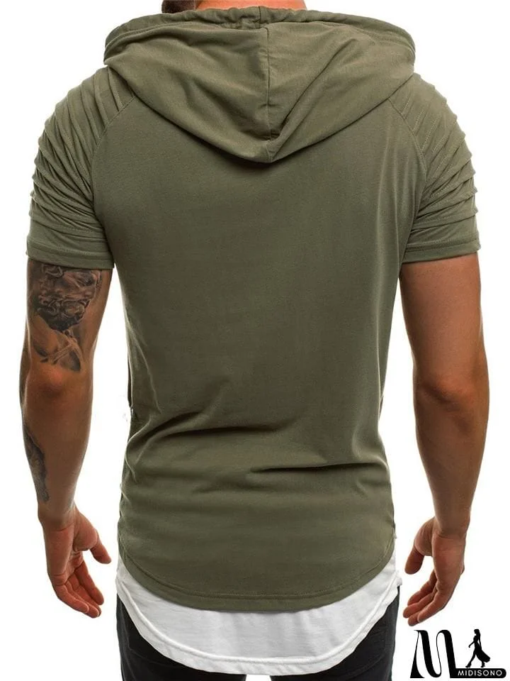 MidiSono - Men's Short Sleeve Hooded Tops