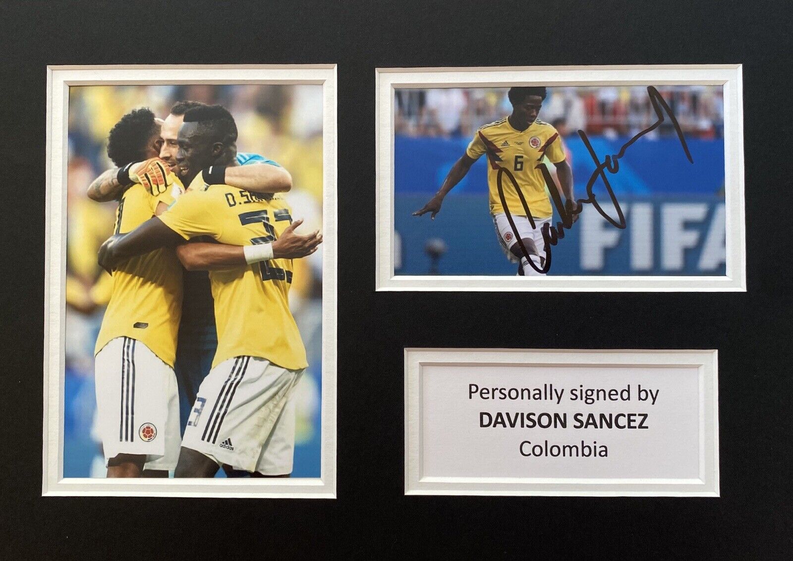 Davison Sanchez Hand Signed Colombia Photo Poster painting In A4 Mount Display, Tottenham, 1