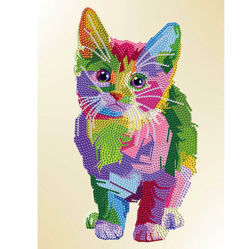 

Colorful Cat - Crystal Special Shaped Diamond Painting - 30*40CM, 501 Original