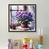 Violets By Window-11CT Stamped Cross Stitch 40*40cm/15.75*15.75in tapestrymarket