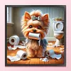 Toilet Puppy-11CT Stamped Cross Stitch 40*40cm/15.75*15.75in tapestrymarket