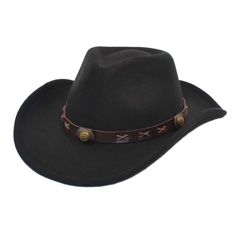 Woolen Hat Men's Women's Couple Hat Woolen Western Cowboy Hat Tide