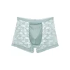 Men's High-End SatinSeamless Breathable Antibacterial Large Size Lace Mesh Boxer Briefs
