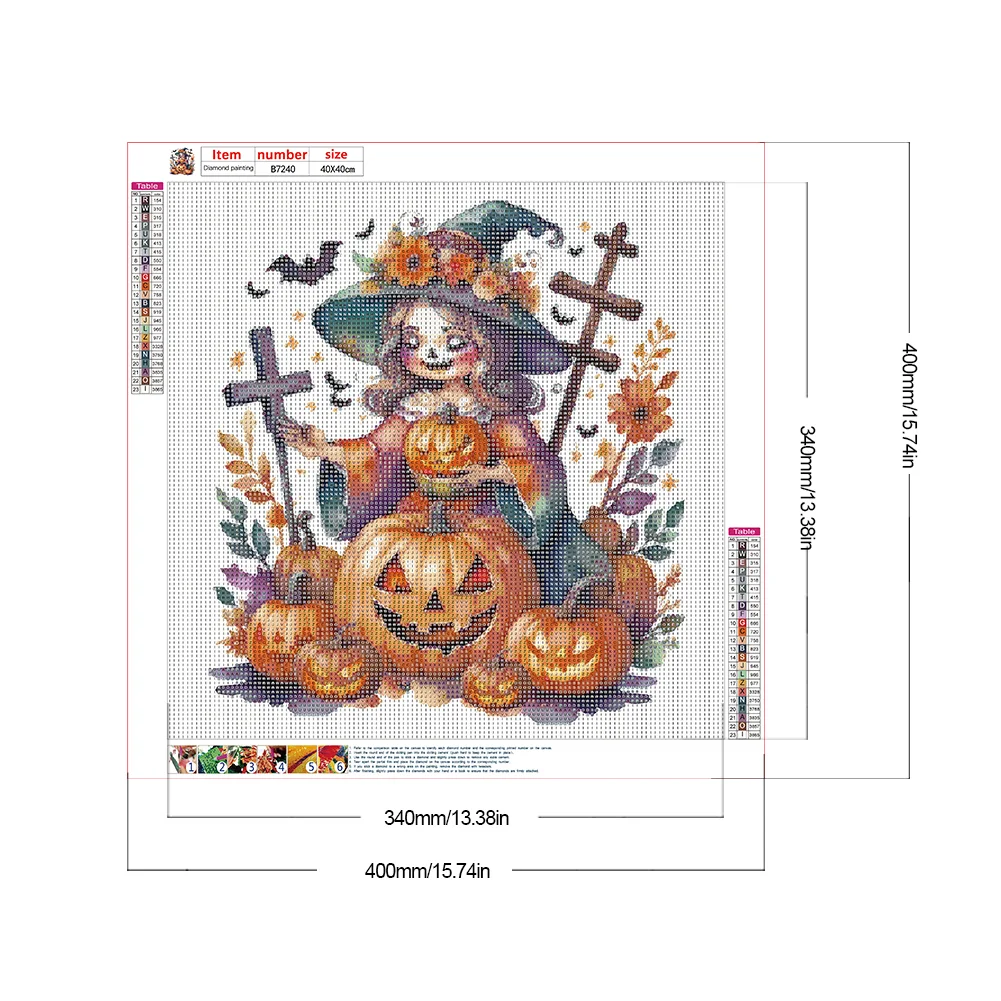 Diamond Painting - Full Round Drill - Witch Pumpkin(Canvas|40*40cm)