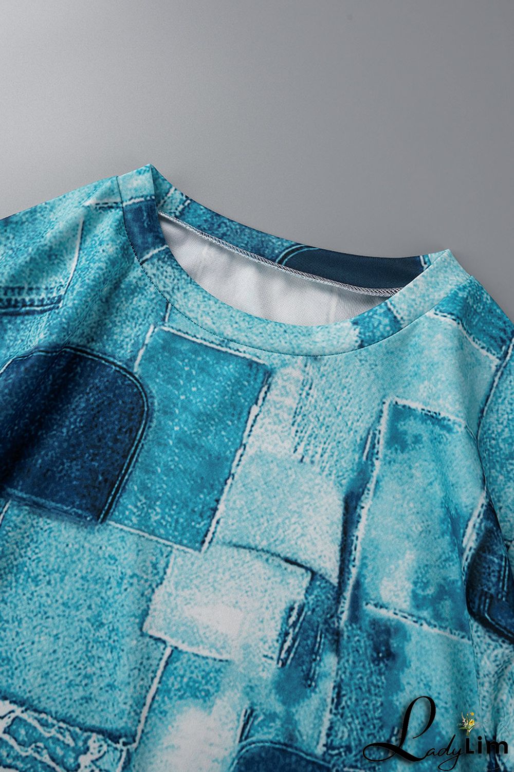 Black Casual Print Patchwork O Neck Short Sleeve Two Pieces