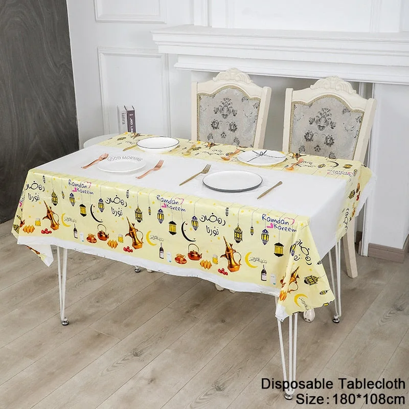 180x35cm Eid Mubarak Table Runner Ramadan Decoration For Home Islamic Muslim Party Decor Ramadan Kareem Eid Al Adha Gift