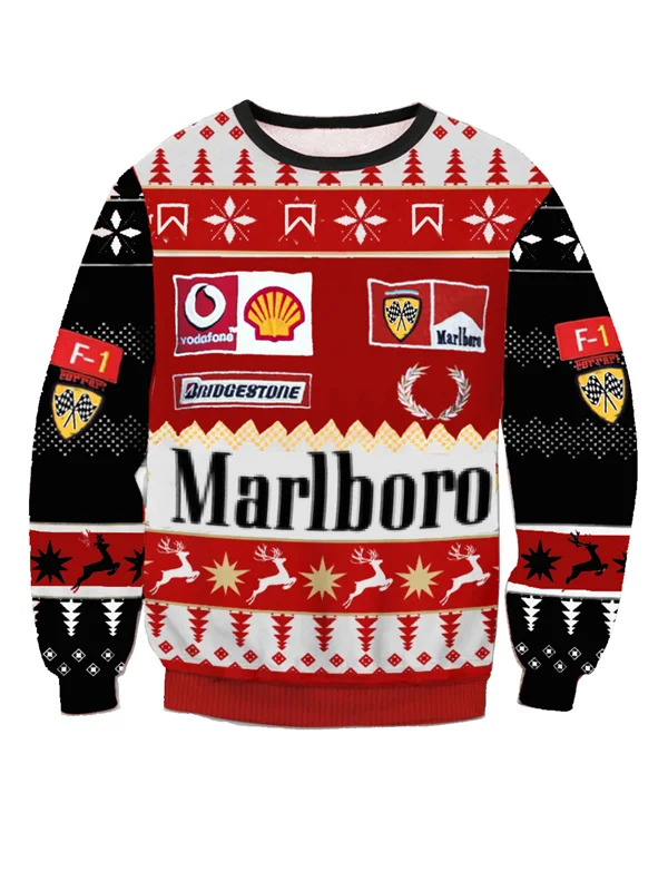 Unisex Marolboro Formula 1 Racing Ugly Christmas Sweater