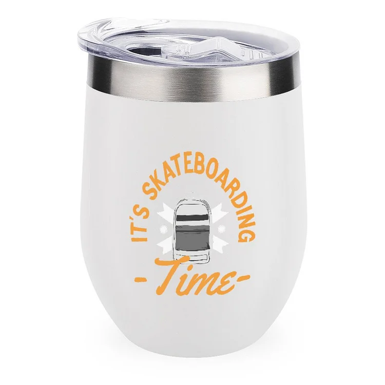 Its Skateboarding Time Stainless Steel Insulated Cup Traval Mugs - Heather Prints Shirts