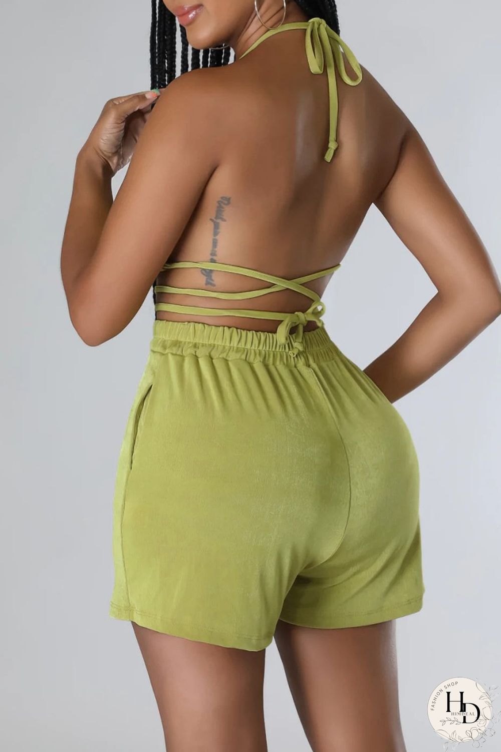 Blue Sexy Casual Solid Frenulum Shirt Collar Short Sleeve Three Piece Set